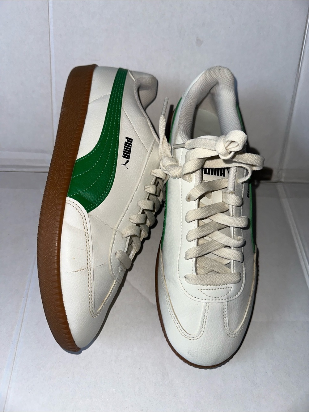 Puma White/Green 9-T SL Trainer Sneakers Men’s Size 9.5 Style Code 398181 07